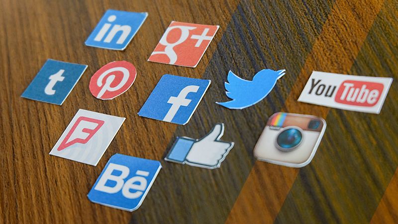 Logos of leading social media platforms
