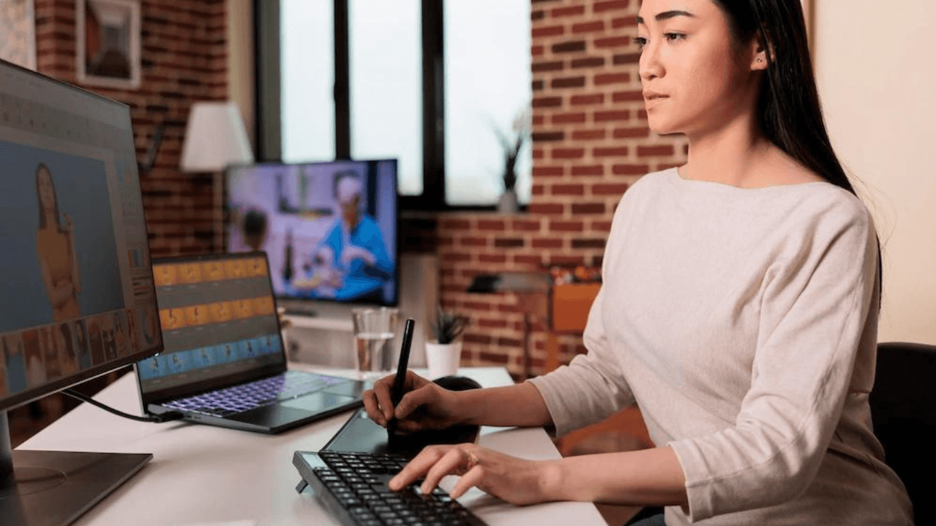 A product photo editor performing a retouching on Adobe Photoshop